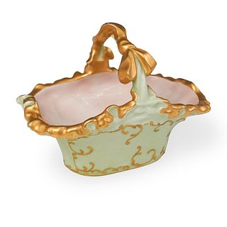 Antique Limoge Porcelain Basket