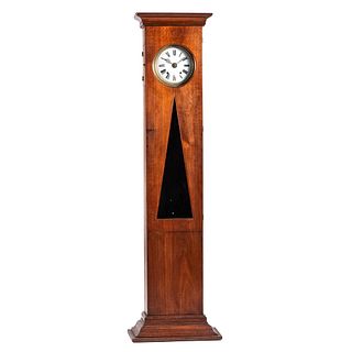 A Transitional Arts and Crafts Walnut Tall Case Clock