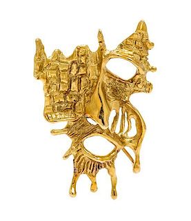 A Yellow Gold Brooch, 22.80 dwts.