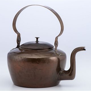 A Philadelphia Gooseneck Copper Tea Kettle