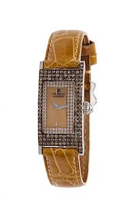 An 18 Karat Yellow Gold, Colored Diamond and White Diamond Wristwatch, The Royal Diamond,