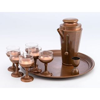 A Joseph Heinrichs Copper Cocktail Set