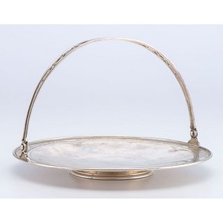 A Gorham Silver Tray with Swing Handle