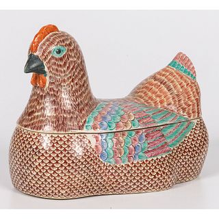 A Chinese Export Rooster Tureen