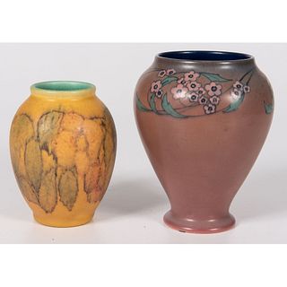 Two Rookwood Pottery Mat Glaze Vases, Janet Harris & Lorinda Epply