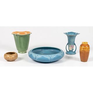 A Group of Rookwood Pottery and Roseville Production Ware