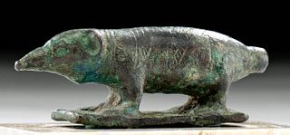 Egyptian Bronze Votive Shrew (for Sarcophagus Lid)