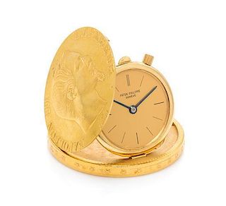 A French 100 Franc Coin Concealed Watch Pendant, Patek Philippe, 21.80 dwts.