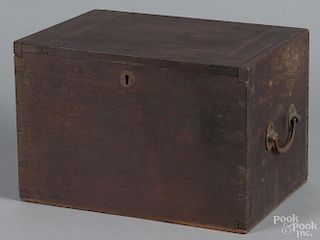 Pennsylvania walnut lock box, 19th c., 7 1/2'' h., 11 1/2'' w.