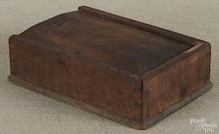 Pennsylvania walnut slide lid box, 19th c., 2 1/2'' h., 9'' w., 6'' d.