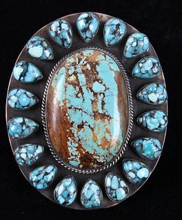 Navajo Tony Yazzie Kingman Turquoise & Silver Ring