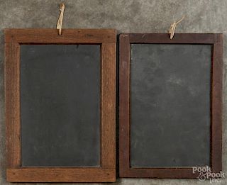 Two antique child's slate chalkboards, largest - 12 5/8'' x 9 1/8''.