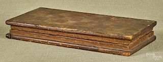 Primitive painted pine folding gameboard, 19th c., open - 15 1/4'' x 13 1/2''.