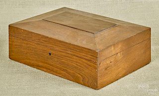 Walnut dresser box, dated 1867 on underside, 3 3/4'' h., 11'' w.