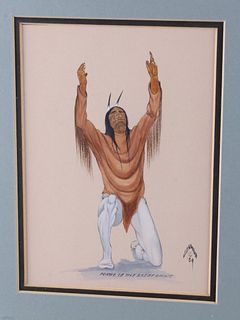 Original Creek Seminole Painting E. Joshua 1989
