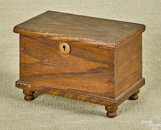 Miniature oak blanket chest, 19th c., 4 1/4'' h., 6 1/2'' w.