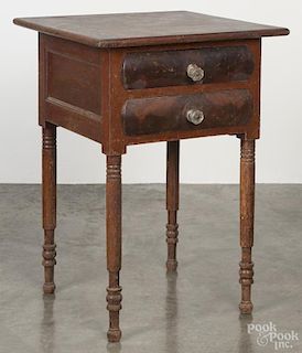 Empire cherry and mahogany work stand, mid 19th c., 29 1/4'' h., 21'' w.