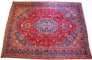 Mahal Persian Hand Knotted Wool Rug 1900's