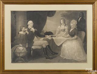 Engraving after Savage, titled The Washington Family, 16'' x 23 1/2''.