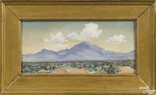 Berla Emeree (American 1899-1948), oil on board western landscape, signed lower left