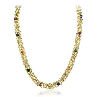 Multi-Colored Tourmaline Long Chain Necklace