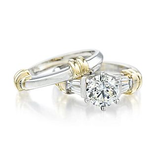 1.23-Carat Diamond Ring and Band Set
