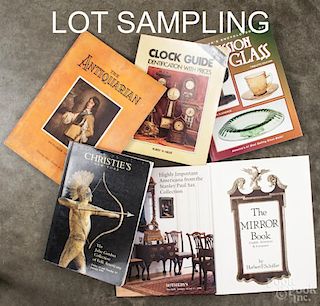 Assorted reference books on American decorative arts.