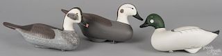 Three contemporary carved and painted duck decoys, by A. Bryant, Patrick Vincenti, and Jobes.