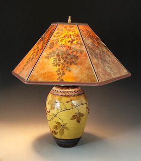 Virginia Creeper Lamp in Amber