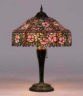 Large Unique – Brooklyn, NY Leaded Glass Lamp c1910