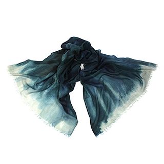 Hand-painted cashmere shawl- Midnight river