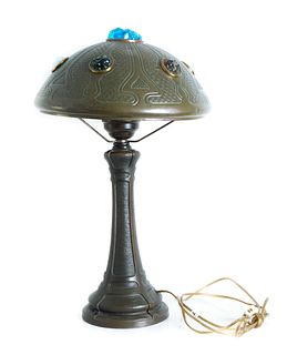 Fantastic Austrian Table Lamp w/Chunk Glass Jewels