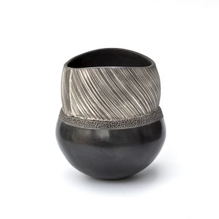 Hand Coiled Smoke Fired Vessel