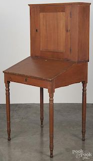 Sheraton pine and poplar secretary desk, 19th c., 60 3/4'' h., 28 1/4'' w.