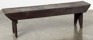 Pine bench, early 20th c., 17 3/4'' h., 62'' w.