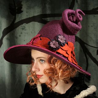 'Falling Leaves' Witch or Wizard Hat - Purple
