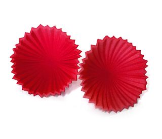 Pleated Flower Posts - Red