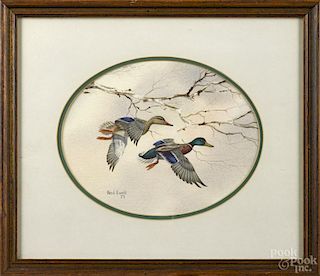 Two color lithographs, after Audubon, 9 1/4'' x 5 3/4'' and 7 1/4'' x 9 1/4''