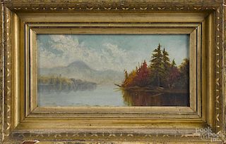 New England oil on board landscape, inscribed verso Sawyer's Point White Mts., 4 1/2'' x 9''.