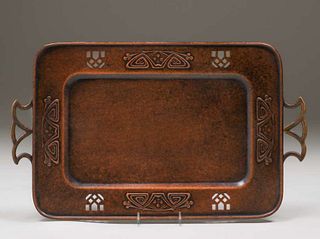 WMF Copper & Brass Two-Handle Tray c1910
