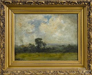 George W. King (American 1836-1930), oil on board landscape, signed lower left, 9'' x 12''.