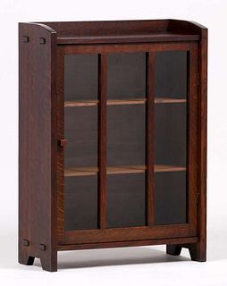 Charles Stickley Short One-Door Bookcase c1910