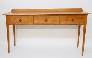 Stephen Swift Cherry Three Drawer Huntboard, Signed and Dated 2000