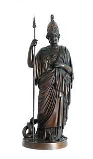Continental Bronze Figural Sculpture of Athena