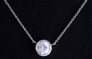 Italian 14K WG & 1CT Diamond Pendant Necklace