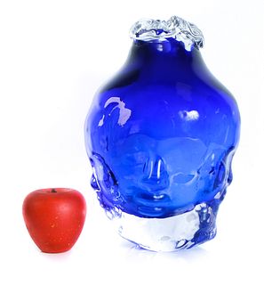 Vintage Allen Bush Art Glass Face Vase, '95
