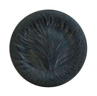 Lalique Crystal Algues Noir Plate