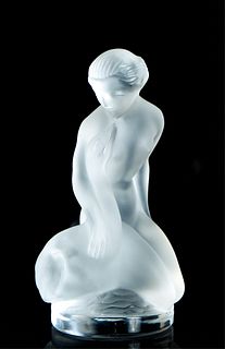 Lalique Crystal Figural Sculpture Leda & Swan