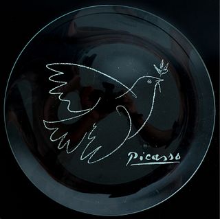Picasso Glass Charger - Peace Dove