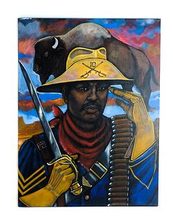 African American Buffalo Soldier Painting